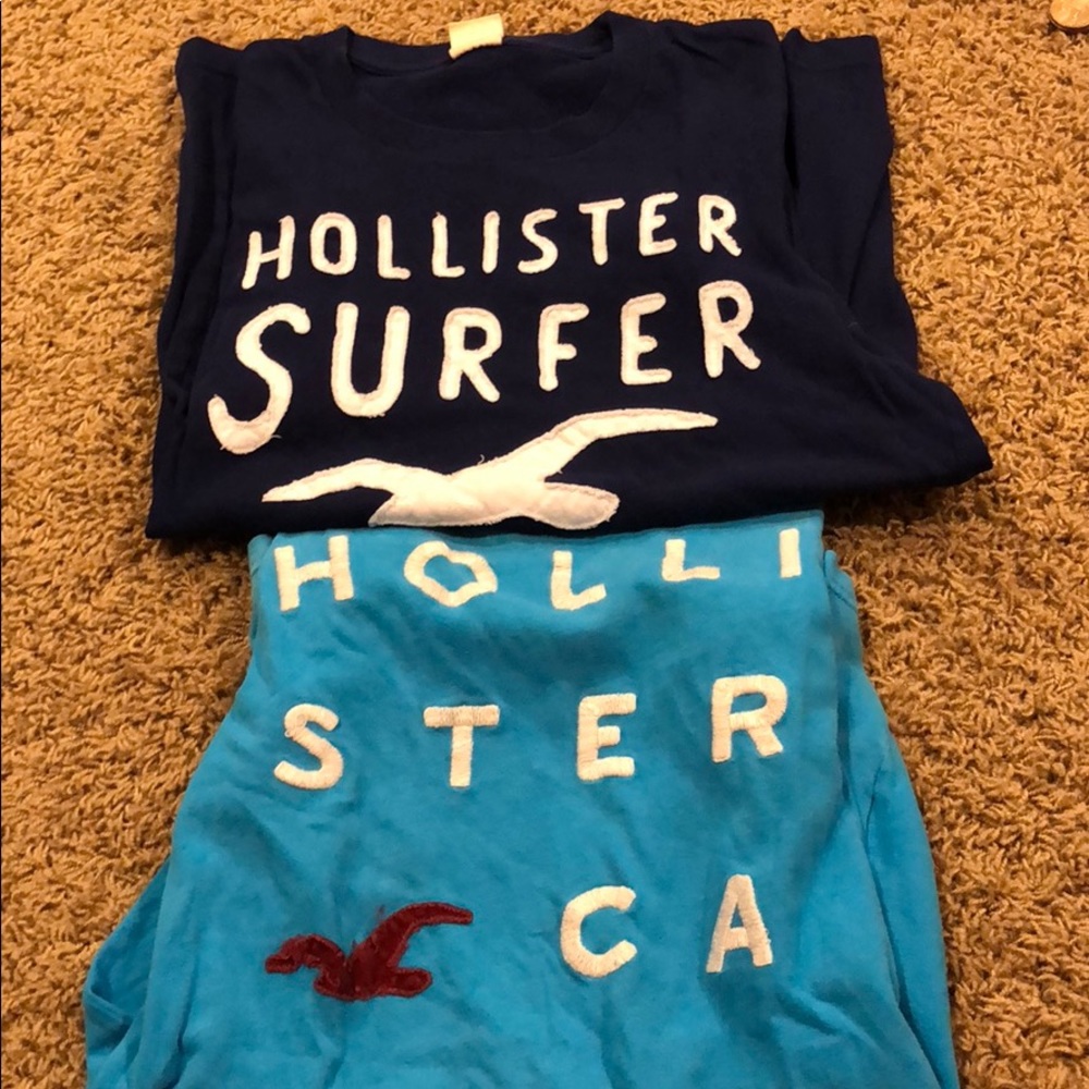 Two blue hollister shirts